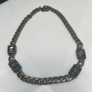 (2/$20) Vintage bronze grey stones necklace/choker